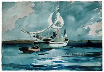 Winslow Homer Painting - Sloop Nassau Realism marine painter Winslow Homer